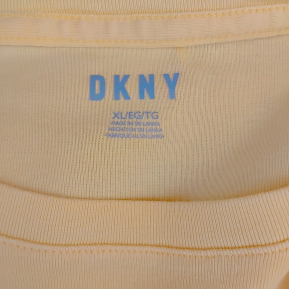 DKNY Women's Butter Yellow Short Sleeve Top XL - Picture 4 of 6